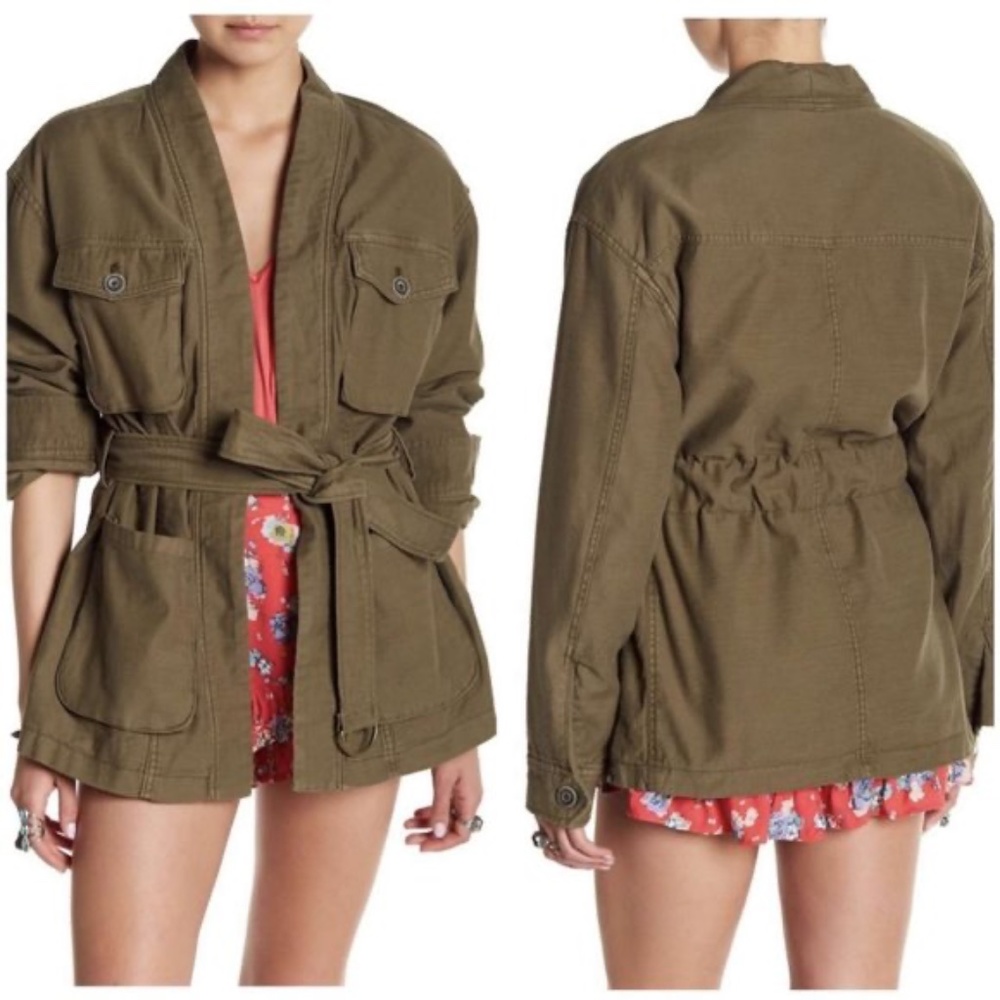NEW Free People In Our Nature Cargo Green Jacket